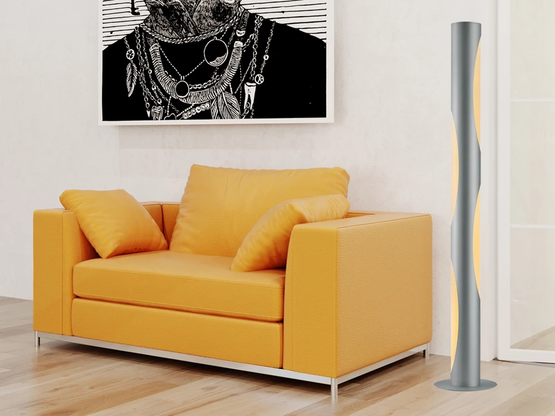 Trio Leuchten Große Schmale LED Stehlampe VIKTOR Dimmbar In Silber, Höhe 181cm 5 Trio Leuchten Große Schmale LED Stehlampe VIKTOR Dimmbar In Silber, Höhe 181cm – Bild 5