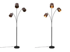 Reality Leuchten Große Stehleuchte DAVOS 3-flammig Mit Stoffschirmen In Taupe/Gold, Höhe 185cm 16 Reality Leuchten Große Stehleuchte DAVOS 3-flammig Mit Stoffschirmen In Taupe/Gold, Höhe 185cm -Globo Store grosse stehleuchte davos 3 flammig mit stoffschirm 6