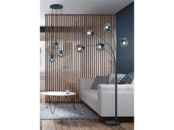 Trio Leuchten Bogenlampe BALINI Mit 5 Rauchglas Kugeln, Höhe: 180cm -Globo Store grosse wohnzimmer bogenlampe stehlampe kugel pende