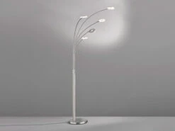Fischer & Honsel Große XXL LED Bogenlampe DENT Dimmbar Design Silber - Höhe 225cm -Globo Store grosse xxl led bogenlampe dent dimmbar design silb 2