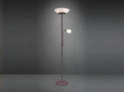 Reality Leuchten Großer Deckenfluter GERRY Mit Flex Leselampe, Rostoptik & Glas Weiß, 180cm -Globo Store grosser deckenfluter gerry mit flex leselampe rost 2