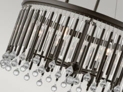 KICHLER Großer Kronleuchter PIPER 6-flammig Mit Filigranem Kristall Glas Braun, Ø 61,6cm -Globo Store grosser kronleuchter piper 6 flammig mit filigrane 11