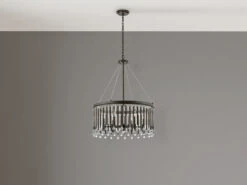 KICHLER Großer Kronleuchter PIPER 6-flammig Mit Filigranem Kristall Glas Braun, Ø 61,6cm -Globo Store grosser kronleuchter piper 6 flammig mit filigrane 2