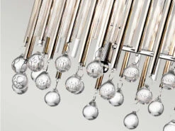 KICHLER Großer Kronleuchter PIPER 6-flammig Mit Filigranem Kristallglas Chrom 92cm Breit -Globo Store grosser kronleuchter piper 6 flammig mit filigrane 31