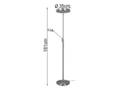 Trio Leuchten Großer LED Deckenfluter FRANKLIN Mit Lesearm, Höhe 181cm, Silber -Globo Store grosser led deckenfluter franklin mit lesearm hoeh 11