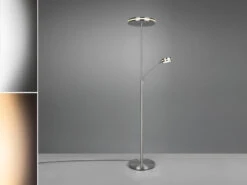 Trio Leuchten Großer LED Deckenfluter FRANKLIN Mit Lesearm, Höhe 181cm, Silber -Globo Store grosser led deckenfluter franklin mit lesearm hoeh 12