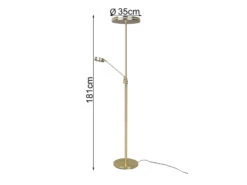 Trio Leuchten Großer LED Deckenfluter FRANKLIN Mit Lesearm, Höhe 181cm, Messing -Globo Store grosser led deckenfluter franklin mit lesearm hoeh 2