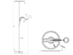 Trio Leuchten Großer LED Deckenfluter SPLIT Schwenkbar Mit Lesearm, Höhe 181cm, Silber Matt 11 Trio Leuchten Großer LED Deckenfluter SPLIT Schwenkbar Mit Lesearm, Höhe 181cm, Silber Matt -Globo Store grosser led deckenfluter split schwenkbar mit lese 4