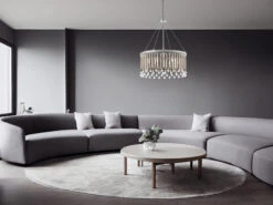 MeineWunschleuchte Großer LED Kronleuchter 6-flammig Mit Filigranem Kristall Glas Chrom, Ø 61,6cm