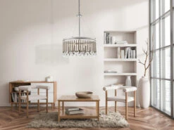 MeineWunschleuchte Großer LED Kronleuchter 6-flammig Mit Filigranem Kristall Glas Chrom, Ø 61,6cm -Globo Store grosser led kronleuchter 6 flammig mit filigranem 1 4