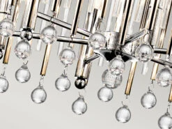 MeineWunschleuchte Großer LED Kronleuchter 6-flammig Mit Filigranem Kristall Glas Chrom, Ø 61,6cm -Globo Store grosser led kronleuchter 6 flammig mit filigranem 1 9