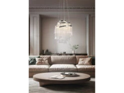 Reality Leuchten Großer LED Kronleuchter POMP Mit Acryl Kristallbehang Und Fernbedienung Ø 48cm -Globo Store grosser led kronleuchter pomp mit acryl kristallbe 7