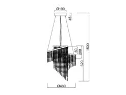 Reality Leuchten Großer LED Kronleuchter POMP Mit Acryl Kristallbehang Und Fernbedienung Ø 48cm -Globo Store grosser led kronleuchter pomp mit acryl kristallbe 8