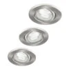 XQ-Lite GU10 Einbauspot, 3-er Set, Richtbar Gebürsteter Stahl