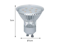 Reality Leuchten GU10 LED 5er SET, 3 Watt 250 Lumen 3000 Kelvin Warmweiß, Ø5cm - Nicht Dimmbar 9 Reality Leuchten GU10 LED 5er SET, 3 Watt 250 Lumen 3000 Kelvin Warmweiß, Ø5cm - Nicht Dimmbar -Globo Store gu10 led 5er set 3 watt 250 lumen 3000 kelvin warm 2