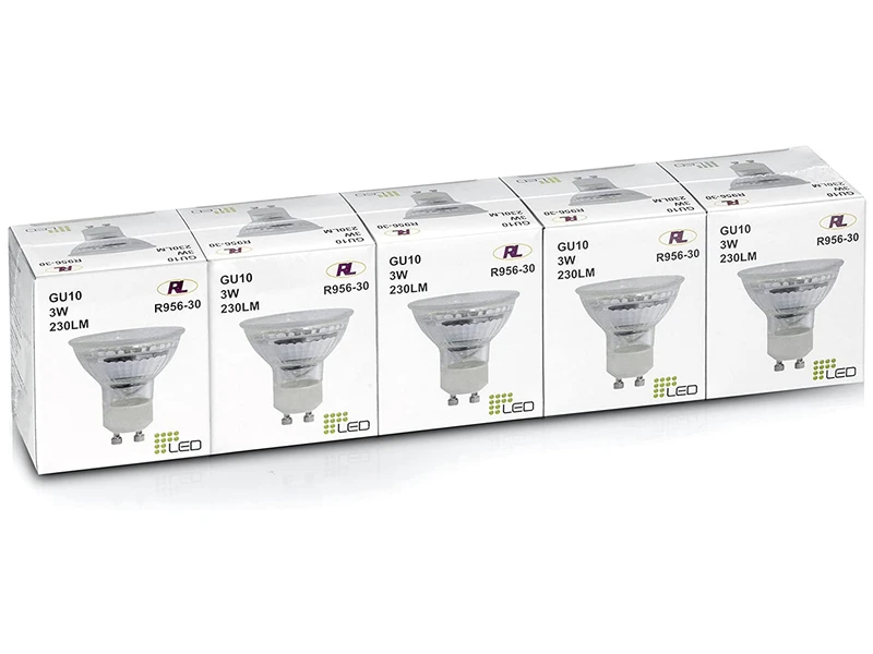 Reality Leuchten GU10 LED 5er SET, 3 Watt 250 Lumen 3000 Kelvin Warmweiß, Ø5cm - Nicht Dimmbar 5 Reality Leuchten GU10 LED 5er SET, 3 Watt 250 Lumen 3000 Kelvin Warmweiß, Ø5cm - Nicht Dimmbar – Bild 5
