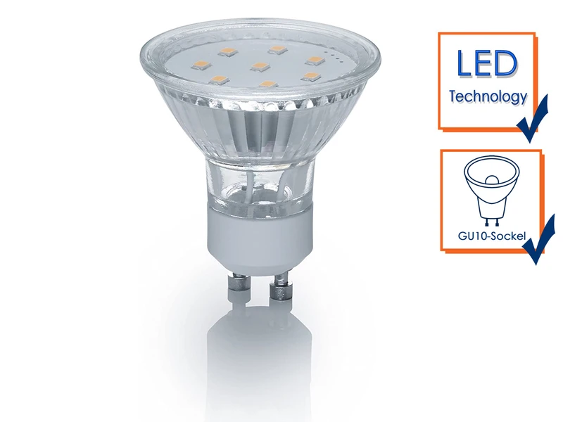 Reality Leuchten GU10 LED 5er SET, 3 Watt 250 Lumen 3000 Kelvin Warmweiß, Ø5cm - Nicht Dimmbar 6 Reality Leuchten GU10 LED 5er SET, 3 Watt 250 Lumen 3000 Kelvin Warmweiß, Ø5cm - Nicht Dimmbar – Bild 6