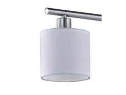 Reality Leuchten Hängeleuchte TOMMY 4 Flammig Metall Silber Matt Weiße Stofflampenschirme -Globo Store haengeleuchte tommy 4 flammig metall silber matt w 3