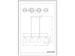 Reality Leuchten Hängeleuchte TOMMY 4 Flammig Metall Silber Matt Weiße Stofflampenschirme -Globo Store haengeleuchte tommy 4 flammig metall silber matt w 4