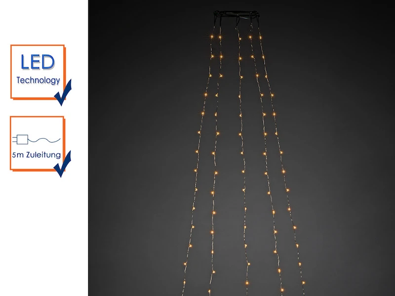 Konstsmide Hängende LED Christbaum Lichterkette 180 Bernsteinfarbene LED´s - "Baummantel" 3 Konstsmide Hängende LED Christbaum Lichterkette 180 Bernsteinfarbene LED´s - "Baummantel" – Bild 3