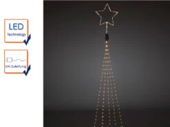 Konstsmide Hängende LED Christbaum Lichterkette Mit Stern Für Innen 274 LED´s -"Baummantel" -Globo Store haengende led christbaum lichterkette mit stern fu 2