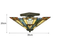 MeineWunschleuchte Hochwertige LED Deckenleuchte Im Tiffany Design Mit Buntem Echtglas, Ø36cm 11 MeineWunschleuchte Hochwertige LED Deckenleuchte Im Tiffany Design Mit Buntem Echtglas, Ø36cm -Globo Store hochwertige led deckenleuchte im tiffany design mi 3