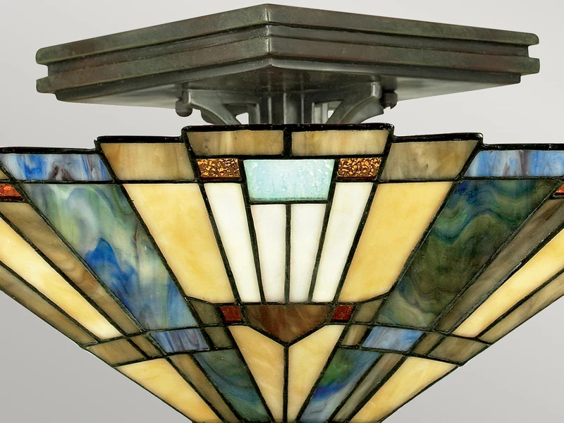 MeineWunschleuchte Hochwertige LED Deckenleuchte Im Tiffany Design Mit Buntem Echtglas, Ø36cm 8 MeineWunschleuchte Hochwertige LED Deckenleuchte Im Tiffany Design Mit Buntem Echtglas, Ø36cm – Bild 8