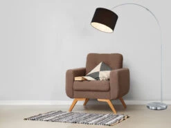 MeineWunschleuchte Höhenverstellbare LED Bogenleuchte Mit Stoffschirm Schwarz, Max. Höhe 215cm -Globo Store hoehenverstellbare led bogenleuchte mit stoffschir 11