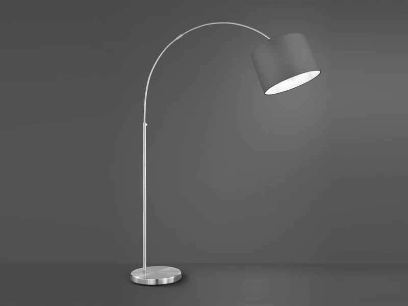 MeineWunschleuchte Höhenverstellbare LED Bogenleuchte Mit Stoffschirm Grau, Max. Höhe 215cm 3 MeineWunschleuchte Höhenverstellbare LED Bogenleuchte Mit Stoffschirm Grau, Max. Höhe 215cm – Bild 3