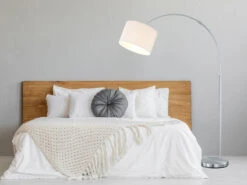 MeineWunschleuchte Höhenverstellbare LED Bogenleuchte Mit Stoffschirm Weiß, Max. Höhe 215cm -Globo Store hoehenverstellbare led bogenleuchte mit stoffschir 20