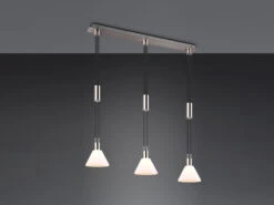 MeineWunschleuchte Höhenverstellbare LED Pendelleuchte 3-flammig Mit Glasschirmen Weiß Breite 95cm 10 MeineWunschleuchte Höhenverstellbare LED Pendelleuchte 3-flammig Mit Glasschirmen Weiß Breite 95cm -Globo Store hoehenverstellbare led pendelleuchte 3 flammig mit 2