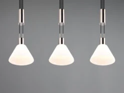 MeineWunschleuchte Höhenverstellbare LED Pendelleuchte 3-flammig Mit Glasschirmen Weiß Breite 95cm 14 MeineWunschleuchte Höhenverstellbare LED Pendelleuchte 3-flammig Mit Glasschirmen Weiß Breite 95cm -Globo Store hoehenverstellbare led pendelleuchte 3 flammig mit 6