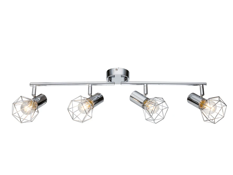 Globo Industrial Deckenstrahler XARA I Gitter Silber Chrom, 4-flammig 2 Globo Industrial Deckenstrahler XARA I Gitter Silber Chrom, 4-flammig – Bild 2