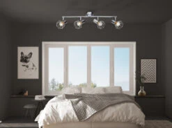 Globo Industrial Deckenstrahler XARA I Gitter Silber Chrom, 4-flammig 11 Globo Industrial Deckenstrahler XARA I Gitter Silber Chrom, 4-flammig -Globo Store industrial deckenstrahler xara i gitter silber chr 4