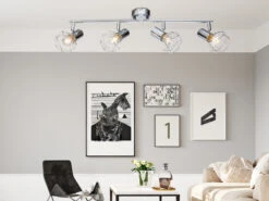 Globo Industrial Deckenstrahler XARA I Gitter Silber Chrom, 4-flammig 12 Globo Industrial Deckenstrahler XARA I Gitter Silber Chrom, 4-flammig -Globo Store industrial deckenstrahler xara i gitter silber chr 5