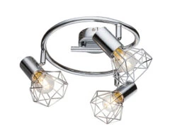 MeineWunschleuchte Industrial LED Deckenstrahler, Gitter Silber Chrom, 3-flammig 6 MeineWunschleuchte Industrial LED Deckenstrahler, Gitter Silber Chrom, 3-flammig -Globo Store industrial led deckenstrahler gitter silber chrom 1 1