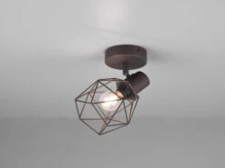 MeineWunschleuchte Industrial Wandstrahler NARDA Gitter Rost-Optik, 1-flammig -Globo Store industrial wandstrahler narda gitter rost optik 1 1 2