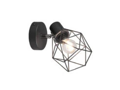 MeineWunschleuchte Industrial Wandstrahler NARDA Gitter Schwarz, 1-flammig -Globo Store industrial wandstrahler narda gitter schwarz 1 fla 1