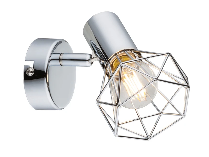 Globo Industrial Wandstrahler XARA I Gitter Silber Chrom, 1-flammig 2 Globo Industrial Wandstrahler XARA I Gitter Silber Chrom, 1-flammig – Bild 2