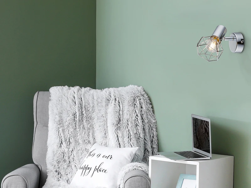 Globo Industrial Wandstrahler XARA I Gitter Silber Chrom, 1-flammig 6 Globo Industrial Wandstrahler XARA I Gitter Silber Chrom, 1-flammig – Bild 6