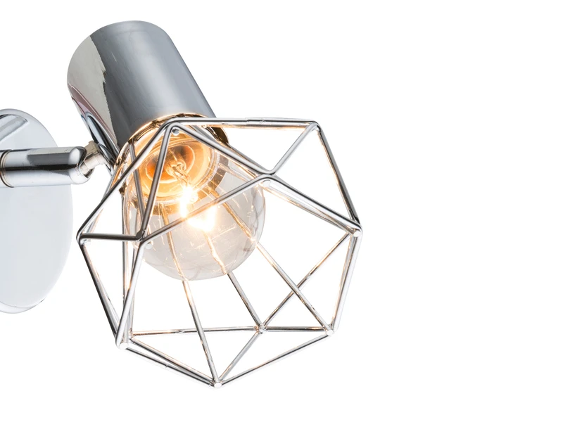 Globo Industrial Wandstrahler XARA I Gitter Silber Chrom, 1-flammig 8 Globo Industrial Wandstrahler XARA I Gitter Silber Chrom, 1-flammig – Bild 8