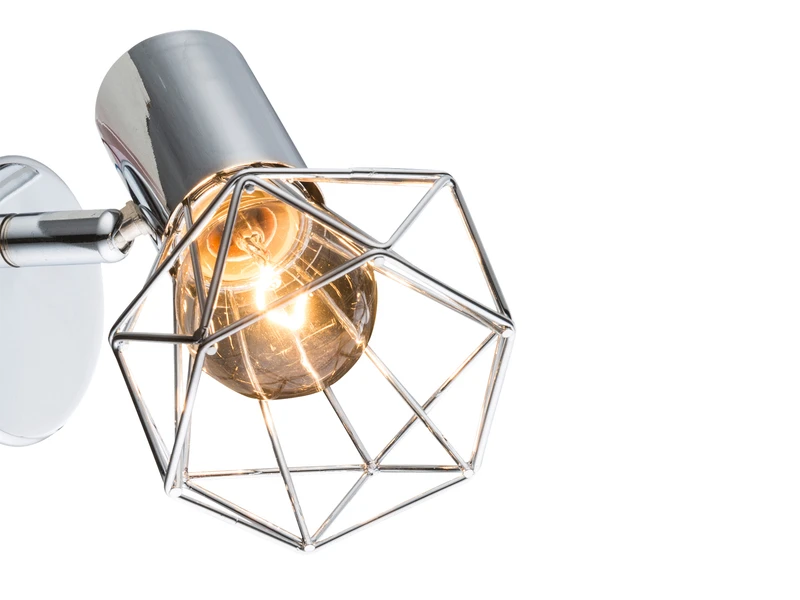 Globo Industrial Wandstrahler XARA I Gitter Silber Chrom, 1-flammig 10 Globo Industrial Wandstrahler XARA I Gitter Silber Chrom, 1-flammig – Bild 10