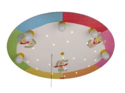 Niermann Kinder Deckenleuchte Mit Bunten Häschen Zugschalter Für LED-Schlummerlicht -Globo Store kinder deckenleuchte mit bunten haeschen zugschalt 2