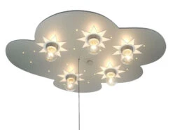 Niermann Kinder Deckenleuchte Wolke, Titan Mit Sternen Zugschalter Für LED-Schlummerlicht -Globo Store kinder deckenleuchte wolke titan mit sternen zugsc 2