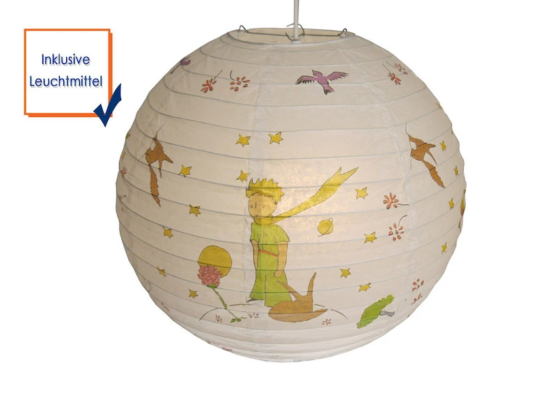 Niermann Kinder Papierlampe DER KLEINE PRINZ Lampenschirm Ø40cm Mit Aufhängung &LED Licht 2 Niermann Kinder Papierlampe DER KLEINE PRINZ Lampenschirm Ø40cm Mit Aufhängung &LED Licht – Bild 2