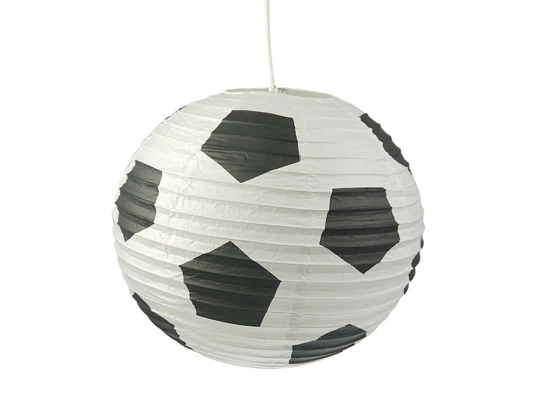 Niermann Kinder Papierlampe FUSSBALL Motiv Lampenschirm Ø40cm Mit Aufhängung & LED Licht 1 Niermann Kinder Papierlampe FUSSBALL Motiv Lampenschirm Ø40cm Mit Aufhängung & LED Licht