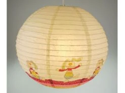 Niermann Kinder Papierlampe RABBIT Motiv Lampenschirm Ø40cm Mit Aufhängung & LED Licht -Globo Store kinder papierlampe rabbit motiv lampenschirm 40cm 1 2