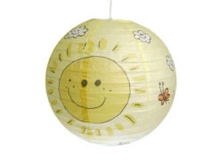 Niermann Kinder Papierlampe SONNEN Motiv Lampenschirm Ø40cm Pendelleuchte Mit Aufhängung