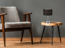 Trio Leuchten Klassische Tischleuchte HOTEL Silber Mit Stoffschirm Schwarz, Höhe 32cm -Globo Store klassische tischleuchte hotel silber mit stoffschi 4