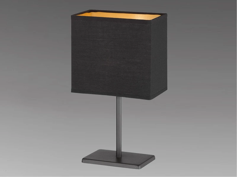 FHL Easy Kleine LED Nachttischlampe Eckig Mit Stoffschirm Schwarz Gold 1 FHL Easy Kleine LED Nachttischlampe Eckig Mit Stoffschirm Schwarz Gold